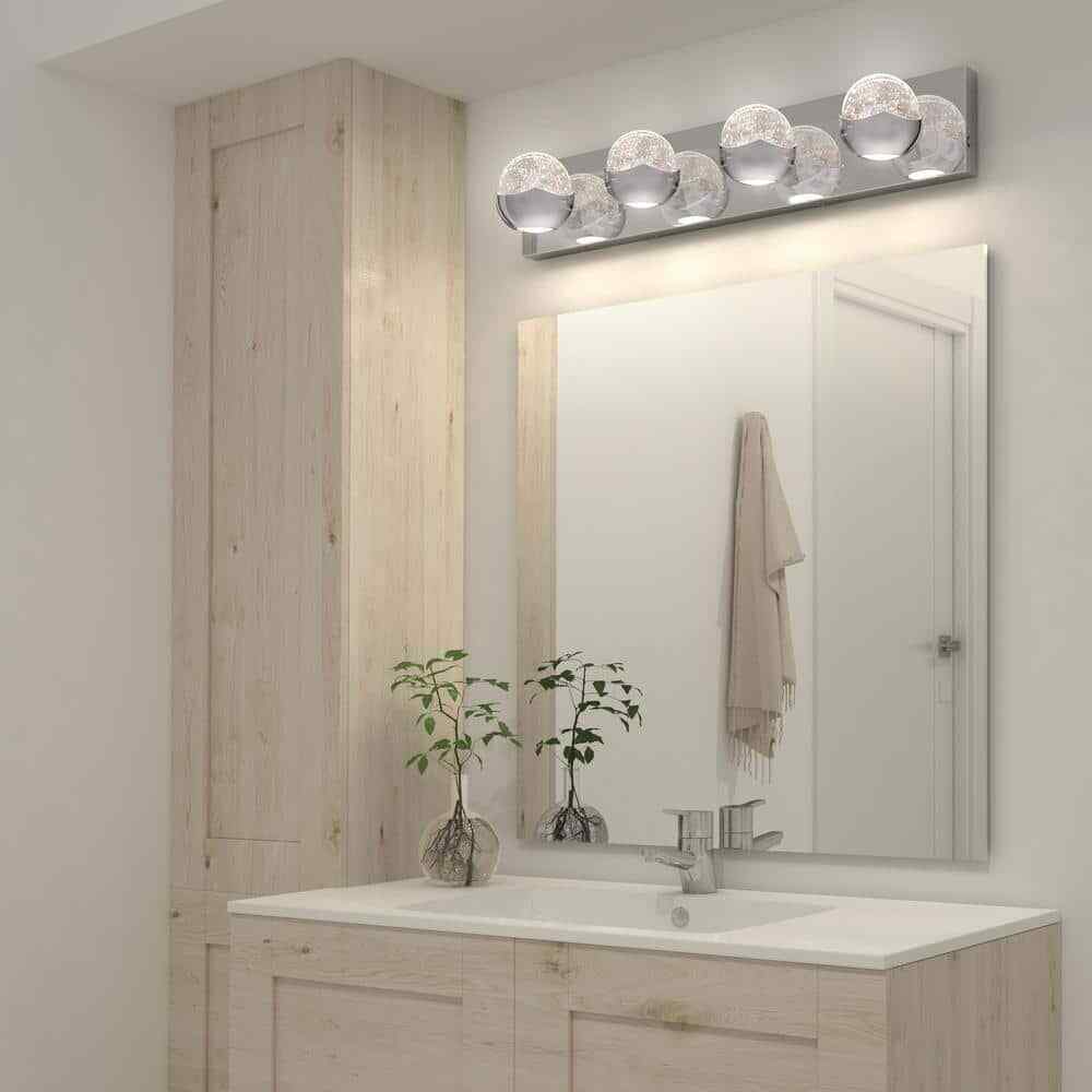 Artika Oracle 27 in. 4 Light Chrome Modern Integrated LED 5 CCT Vanity Light Bar