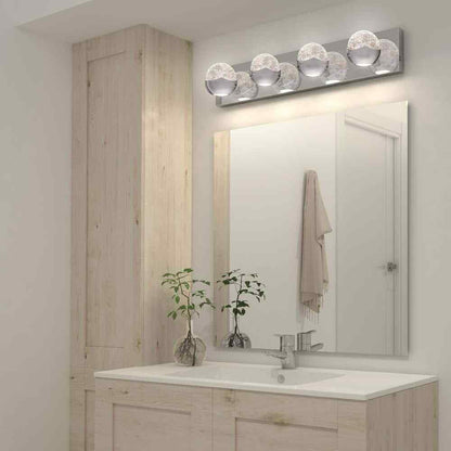 Artika Oracle 27 in. 4 Light Chrome Modern Integrated LED 5 CCT Vanity Light Bar