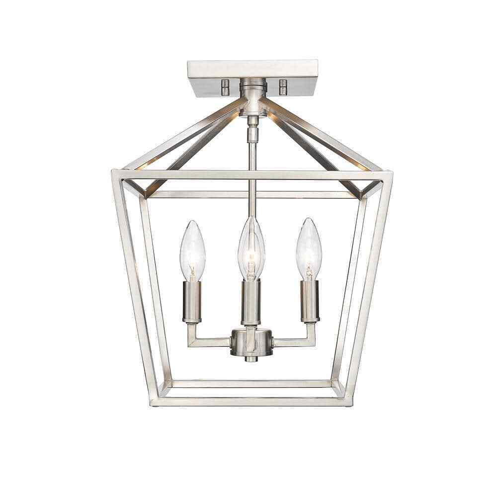 Millennium Lighting 4-Light 12 in. Satin Nickel Semi-Flush Mount-Light Fixture