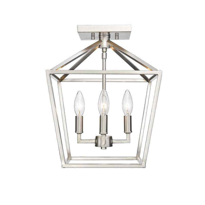 Millennium Lighting 4-Light 12 in. Satin Nickel Semi-Flush Mount-Light Fixture