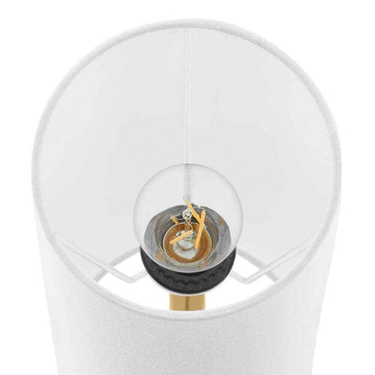Hampton Bay McCarthy 66.5 in. 1-Light Gold Floor Lamp with Slender Fabric Shade