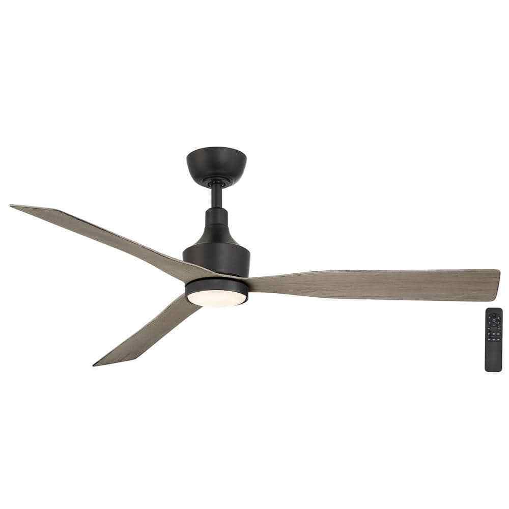 Home Decorators Ryland 52 in. LED Indoor/Outdoor Matte Black Smart Ceiling Fan