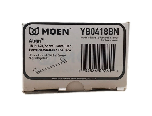 MOEN Align 18 in. Towel Bar in Brushed Nickel YB0418BN