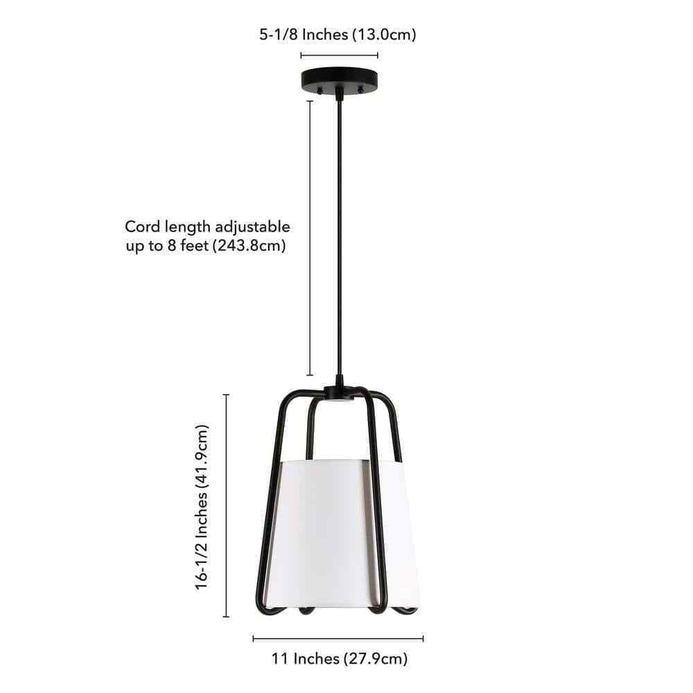 Meyer&Cross Marduk 1-Light Blackened Bronze Contemporary Fabric Pendant