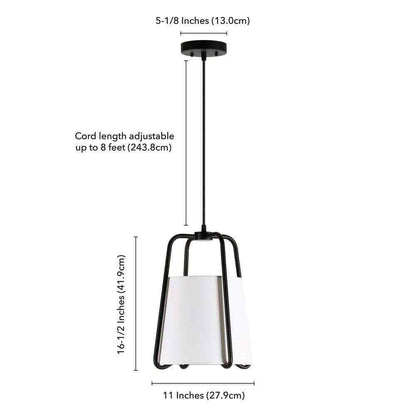 Meyer&Cross Marduk 1-Light Blackened Bronze Contemporary Fabric Pendant