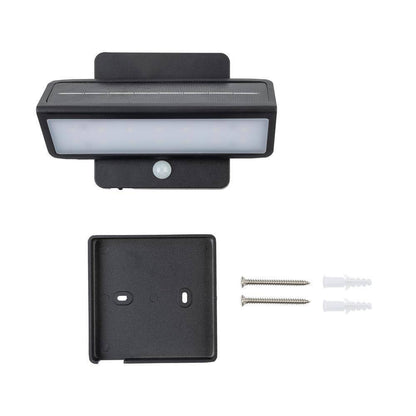 GAMA SONIC Black Outdoor Solar Warm White LED Motion Sensing Security Light