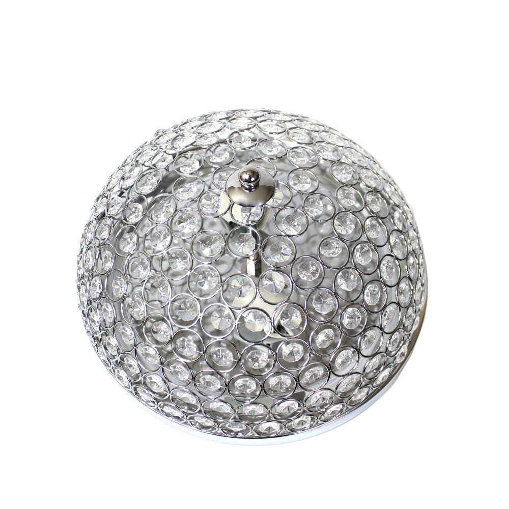 Elegant Designs Elipse 13 in. 2-Light Chrome and Crystal Flush Mount FM1000-CHR