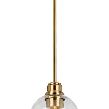 Hampton Bay Florabelle 6 in. W Mini-Pendant Antique Gold Clear Globe Glass Shade