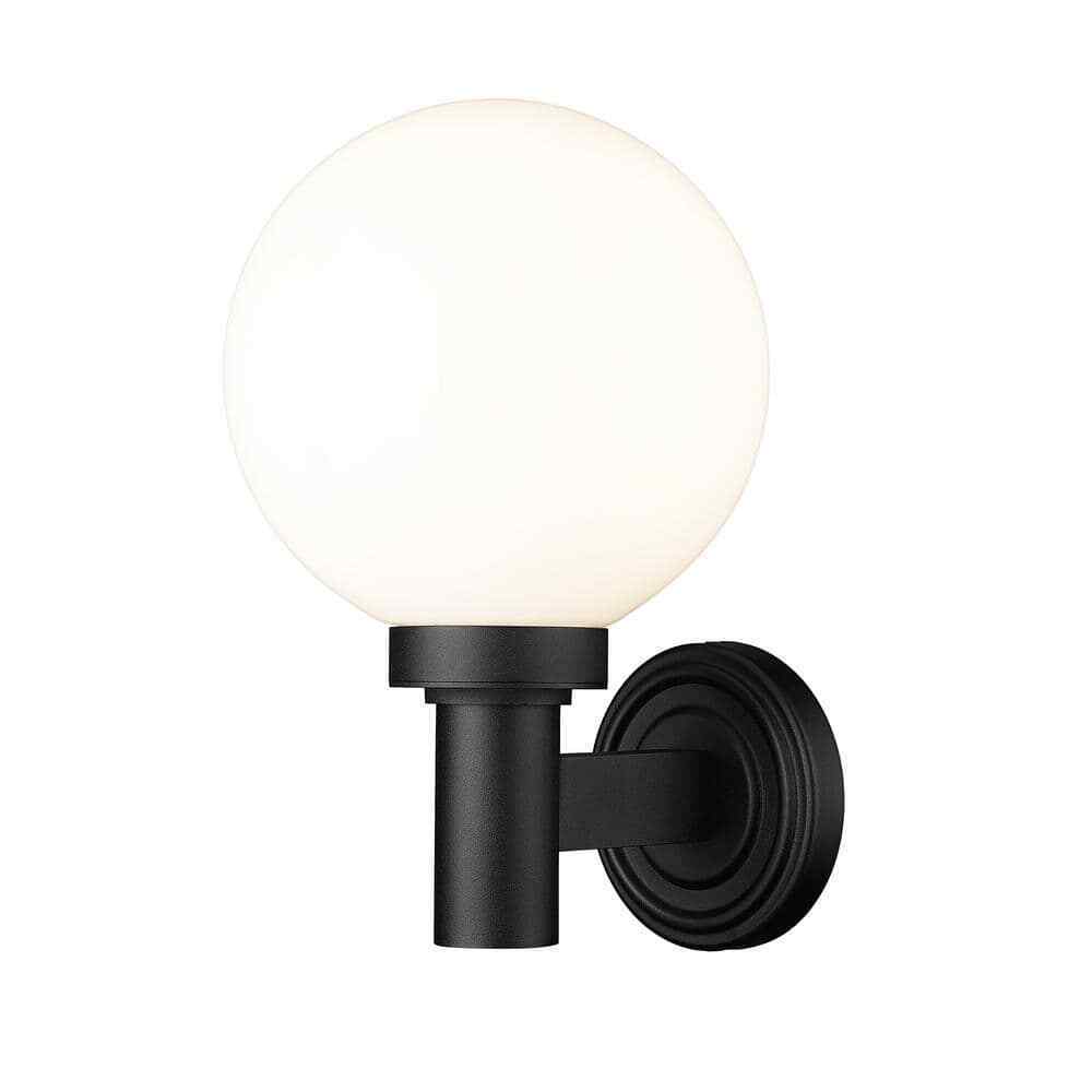 Laurent 1-Light Black Hardwired Cylinder Outdoor Wall Sconce 597M-BK