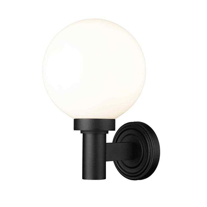 Laurent 1-Light Black Hardwired Cylinder Outdoor Wall Sconce 597M-BK