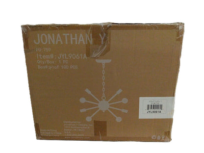 JONATHAN Y Orbit 19.5 in. 10-Light Black Adjustable Iron Modern LED Chandelier