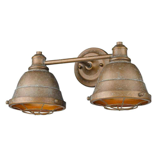 Golden Lighting Bartlett 2-Light Copper Patina Bath Vanity 7312-BA2 CP