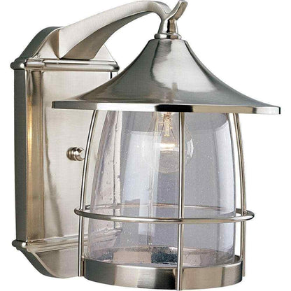 Progress Lighting Prairie Collection Brushed Glass Outdoor Wall Lantern Light