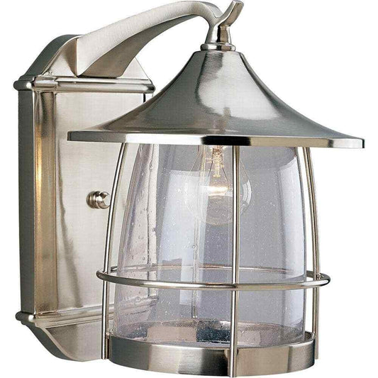 Progress Lighting Prairie Collection Brushed Glass Outdoor Wall Lantern Light