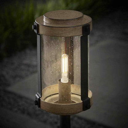 Hampton Bay Collier Low Voltage Gray Wood Outdoor Landscape Path Light