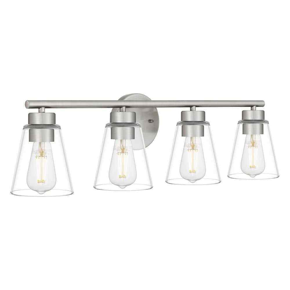 Hampton Bay Eastburn 28.13 in. 4-Light Brushed Nickel Vanity Light