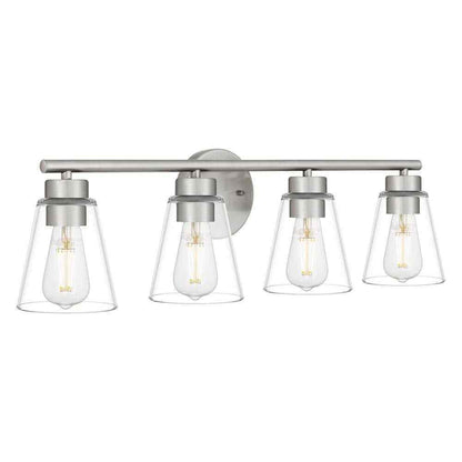 Hampton Bay Eastburn 28.13 in. 4-Light Brushed Nickel Vanity Light