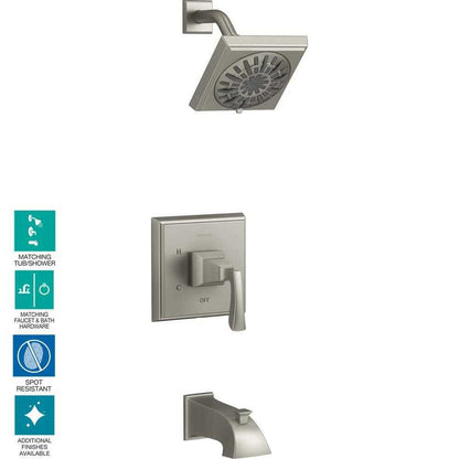 KOHLER Kallan Rite-Temp Tub and Shower Faucet inBrushed Nickel Valve Included