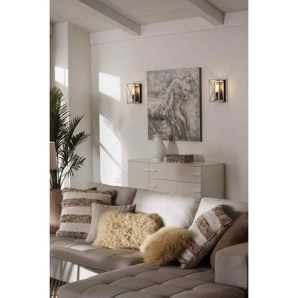 Progress Lighting Briarwood 1-Light Graphite Farmhouse Wall Sconce Light