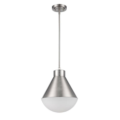 Bel Air Lighting Ludlow Brushed Nickel Hanging Pendant Light Fixture Glass Shade