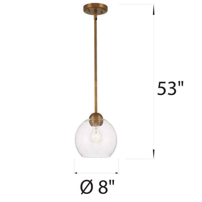 Home Decorators Collection Jill 1-Light Gold Pendant Seeded Glass Shade