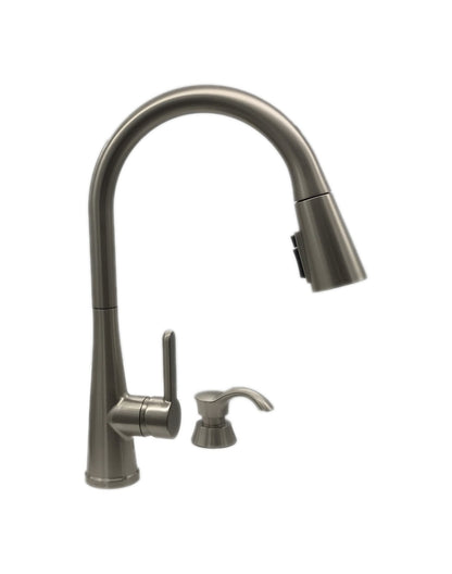 Delta 19826Z-SPSD-DST Greydon Stainless Steel Kitchen Faucet with Soap Dispenser