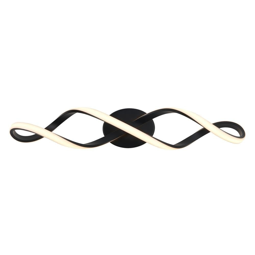 Artika Swirl 27 in. 1-Light Matte Black Modern Integrated LED Vanity Light Bar