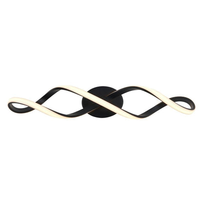 Artika Swirl 27 in. 1-Light Matte Black Modern Integrated LED Vanity Light Bar