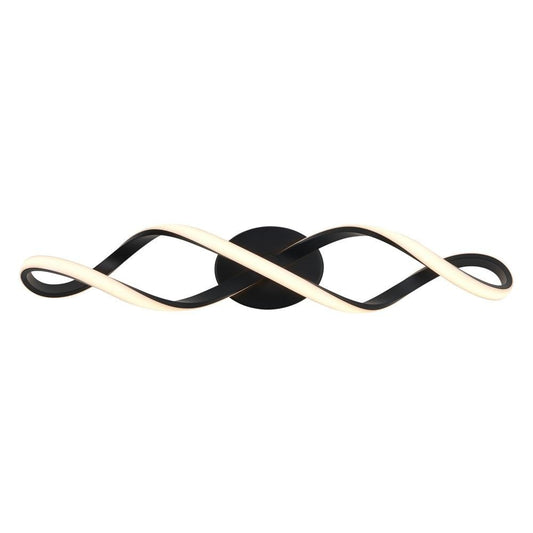 Artika Swirl 27 in. 1-Light Matte Black Modern Integrated LED Vanity Light Bar