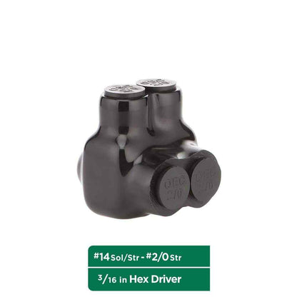 Commercial Electric 14 AWG to 2/0 AWG 2-Port Insulated Multiple Tap Connector 