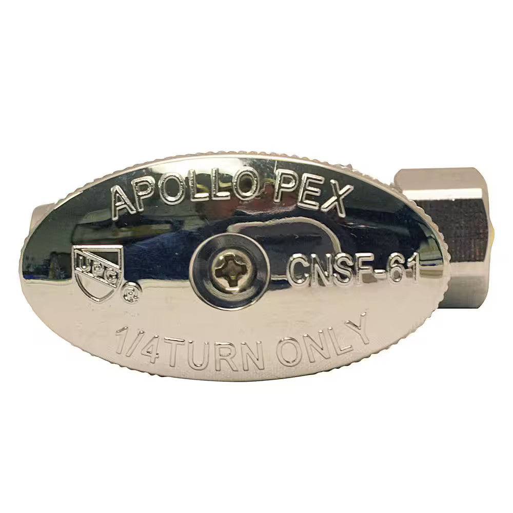 6 Pk Apollo APXVS1238C6JR 1/2" Brass PEX-B Barb x 3/8" Comp Straight Stop Valve