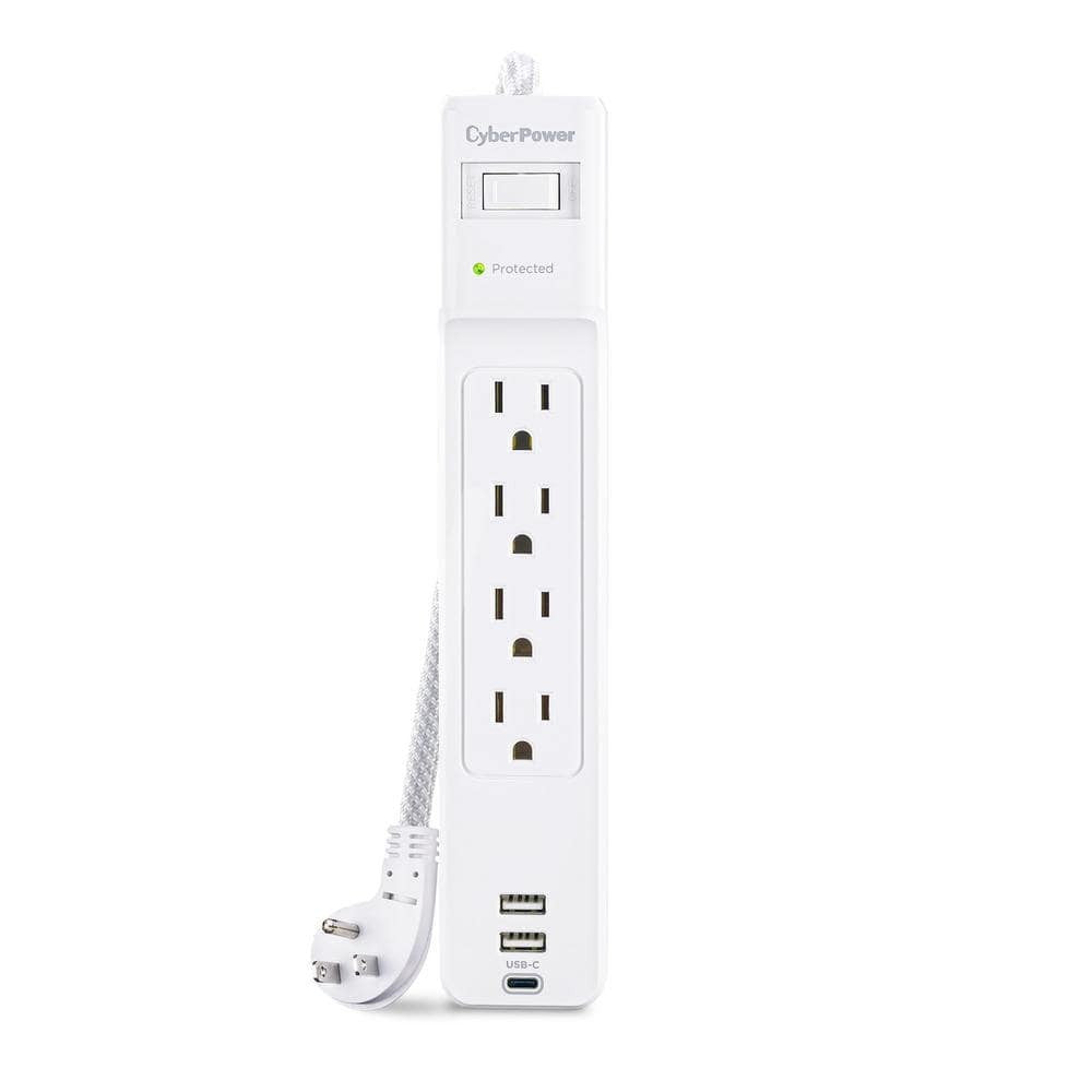 CyberPower 5 ft. 2 USB-A 1 USB-C 1500J 4-Outlet Surge Protector