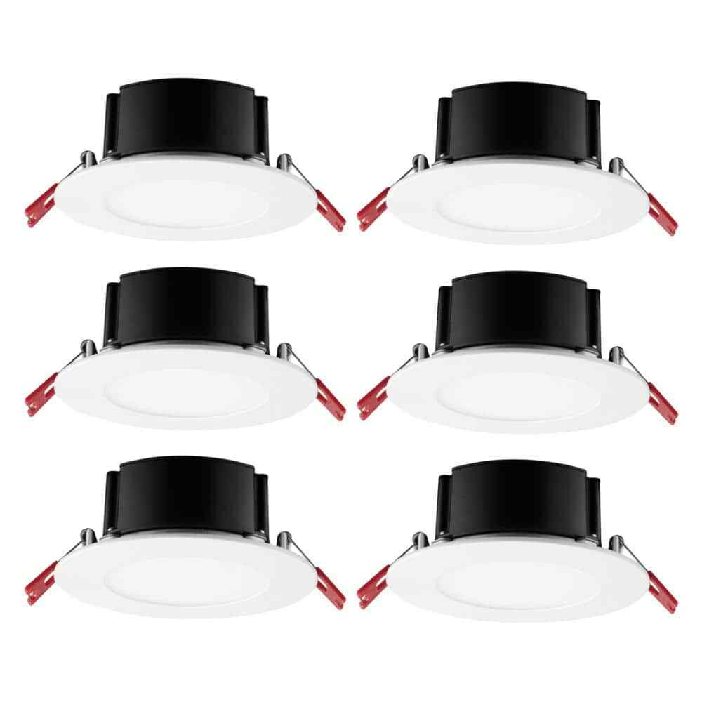 CE Integrated LED 4 in Round Canless Recessed Light for Soft White 6-Pack