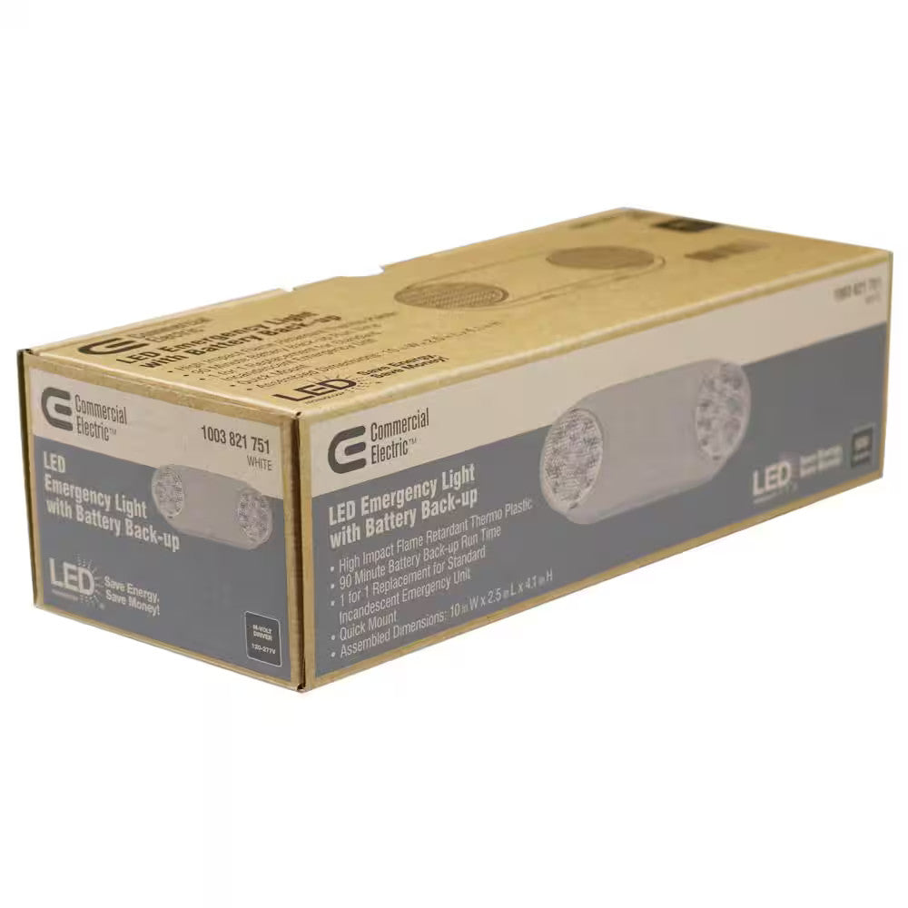 Commercial Electric Oval 11-Watt 3.6-Volt Battery White LED Emergency Light