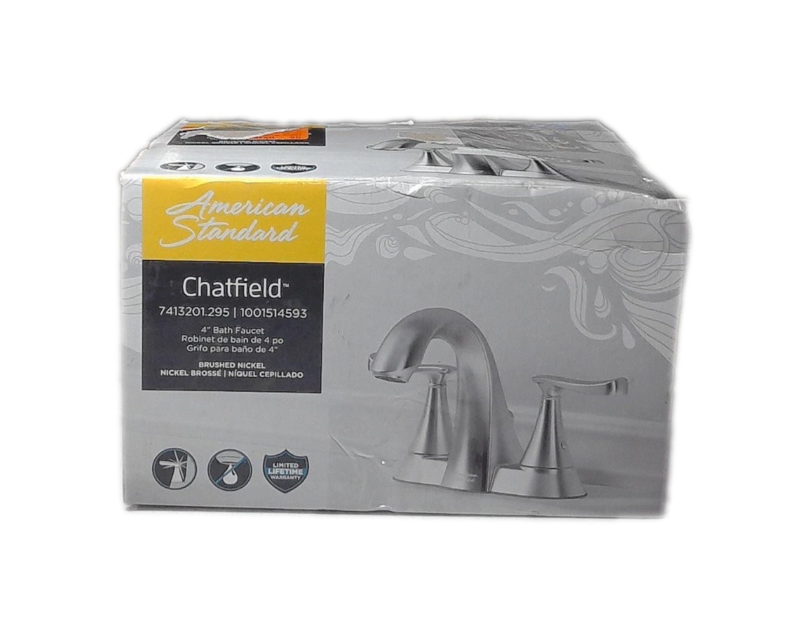 American Standard Chatfield 4" Centerset 2-Handle Bathroom Faucet Brushed Nickel