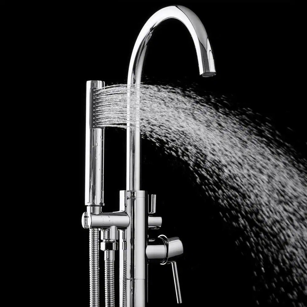 AKDY Freestand Floor Mount Roman Tub Faucet Bathtub Filler, Hand Shower, Chrome