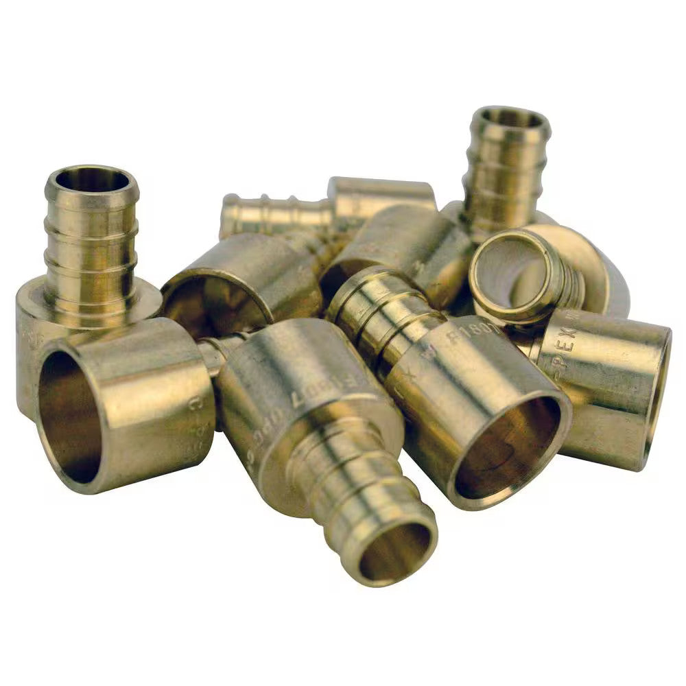 Apollo 1/2 in. Brass PEX-B Barb x 1/2 in. Female Copper Sweat Adapter 10-Pack