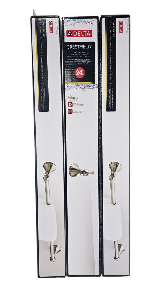 *3 PACK* Delta Crestfield 24 in. Wall Mounted Towel Bar in Brushed Nickel 138031