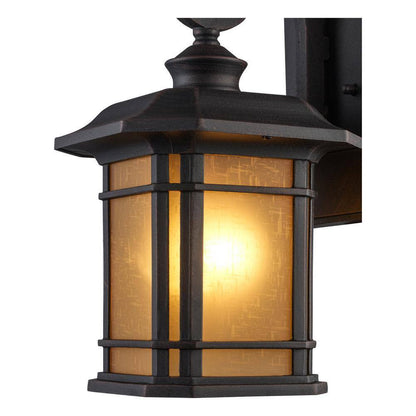 Bel Air Lighting San Miguel 12.5" Rust Outdoor Wall Light Fixture w/ Tea Glass