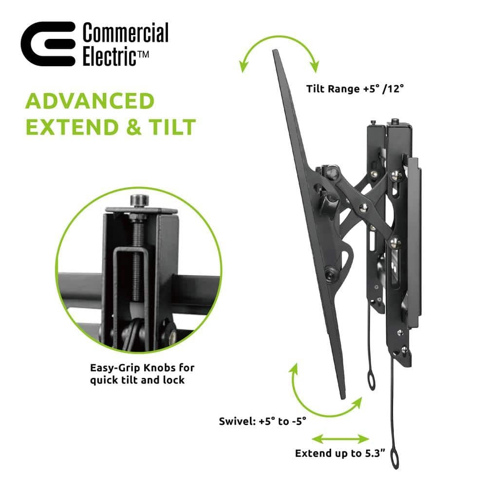 Commercial Electric Extend and Tilting TV Wall Mount for 42 in. to 90 in. TVs