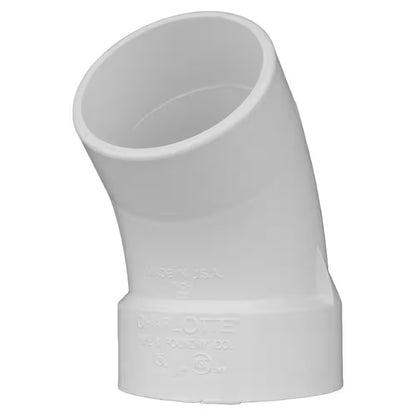 Charlotte Pipe 6 in. PVC DWV 45-Degree Spigot x Hub Street Elbow Fitting