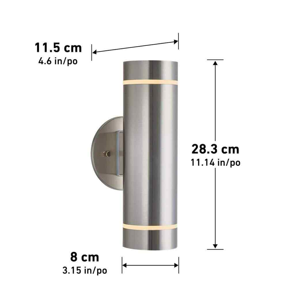Artika C7 Stainless Steel Modern Outdoor Hardwired Light Cylinder Sconce