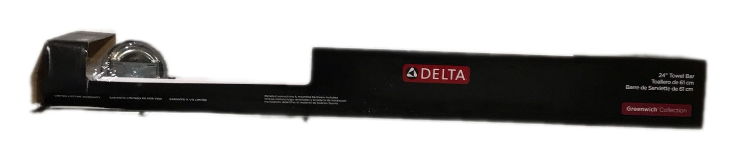 Delta Greenwich 24 in. Wall Mounted Towel Bar in Chrome