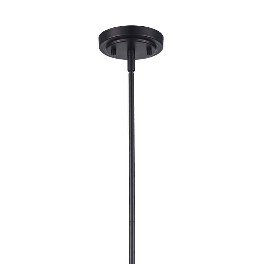 Bel Air Lighting Ludlow Black Hanging Pendant Light w/ White Opal Glass Shade