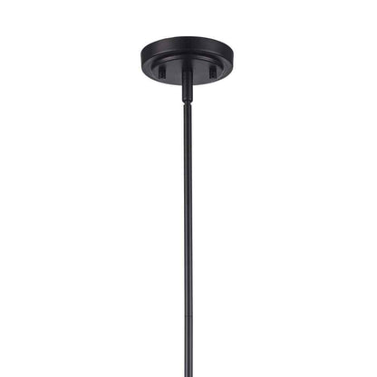 Bel Air Lighting Ludlow Black Hanging Pendant Light w/ White Opal Glass Shade