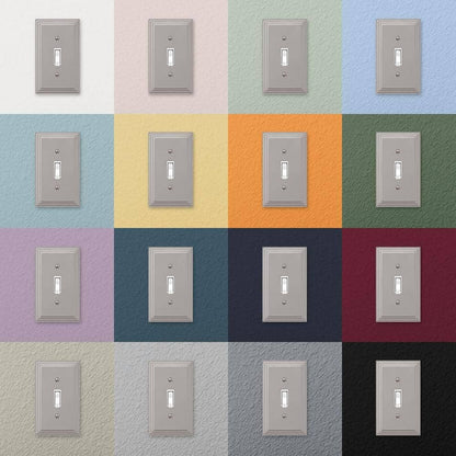 *4-PACK* AMERELLE Tiered 3 Gang Rocker Metal Wall Plate - Satin Nickel