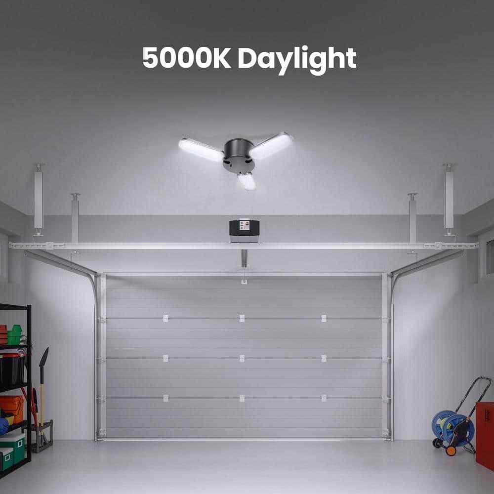 Commercial Electric 8000 Lumen Black LED Utility Garage Shop Light w/ Remote
