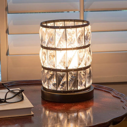 Decor Therapy Hayes 9 in. Bronze Faceted Touch Control Uplight