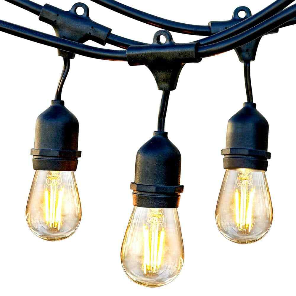 Brightech Ambience Pro 7-Light 24 ft. Outdoor Plug-in 2W 2500k LED S14 Hanging 