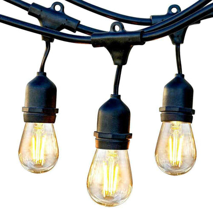 Brightech Ambience Pro 7-Light 24 ft. Outdoor Plug-in 2W 2500k LED S14 Hanging 